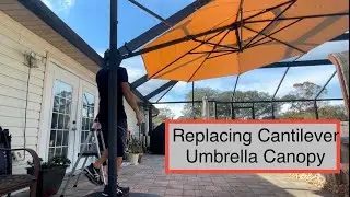 How to install Replacement Canopy on Simply Shade 11ft LED Umbrella AG45RLDT2-LS-2 tutorial tips DIY