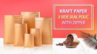 Kraft paper zipper pouch | Biodegradable kraft paper flat pouch | Soonseal Packaging&reg;