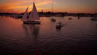 Schooner Woodwind at sunset