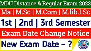 Mdu Distance Exam Date Change Notice 2023 | MDU Distance New Exam Date | mdu dde new exam date 2023