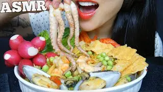 ASMR ส้มตำซีฟู้ด SEAFOOD THAI SPICY PAPAYA SALAD + FRESH VEGGIES (EATING SOUND)NO TALKING | SAS-ASMR