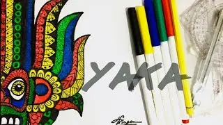 Sri Lankan Yaka | Traditional Yaka Mask | Drawing and Painting