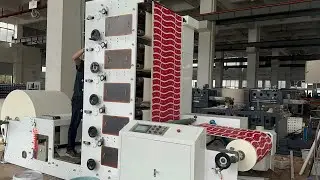 5colors flexo printing machine working smoothly