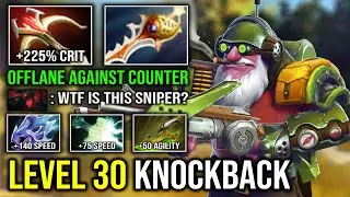 How to Offlane Sniper Against Hard Counter with Level 30 Rapier Late Game Knockback Max Speed Dota 2