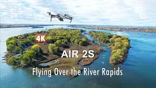 DJI AIR 2S Flying Over the River Rapids (in  4K)