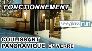 Coulissant panoramique en verre pour s&eacute;paration int&eacute;rieure Seeglass RUN - Glass Systems