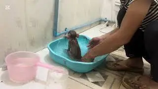 Mary is taking a shower 