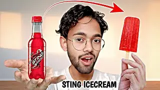 We made ice cream from Sting cold drink.🍦 