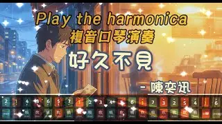 [口琴演奏 Play Harmonica] 《好久不見》｜複音口琴｜Tremolo｜口琴教學｜Harmonica tabs