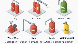 Fire Suppression Systems NFPA Codes, Design, and Simple Formulas (CO₂, FM-200,NOVEC, Water Mist Foam