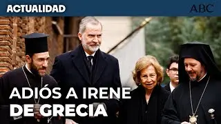 Los Reyes acompa&ntilde;an a la Reina Sof&iacute;a en el responso de Irene de Grecia en Madrid