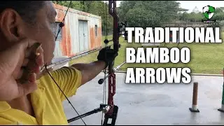 Traditional Bamboo Arrows - Shooting with a Compound Bow