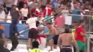 Русские фанаты в зоне Англичан Евро 2016