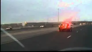 High speed school bus chase