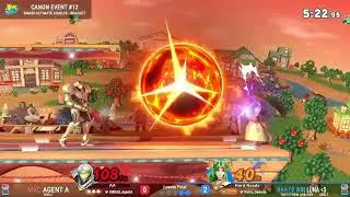 [Canon Event #12] Losers Finals - MXC | Agent A (Samus) VS Nah I'd Win | Luna (Palutena)
