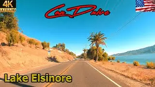 USA Car Drive - LAKE ELSINORE - Driving around Riverside County, 4k Dash cam video, USA scenic drive