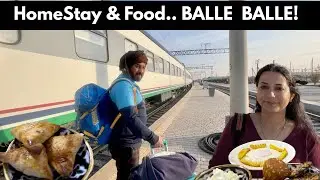 Mast HomeStay, Khana & Train journey.. Punjabi Couple Travels from Khiva to Tashkent