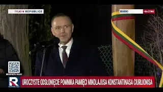 Przemówienie Prezydenta Nawrockiego na odsłonięciu pomnika pamięci Mikalojusa Čiurlionisa