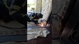 Adding a slope on the threshold to stop water damage #welder #welding #waterdamage