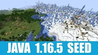 Minecraft Java 1.16.5 Seed: Three villages located around spawn, one of which stands on ice spikes
