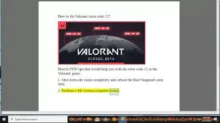 Fix Valorant error code 12 on Windows 10/8/7