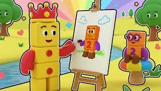 NUMBERBLOCK SATISFIYING VIDEO -  NUMBERBLOCKS 3 LOOKING FOR NUMBERBLOCKS 2 IN PINK BEACH ADVENTURE