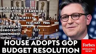 BREAKING NEWS: House Republicans Narrowly Adopts Budget Resolution Backed By President Trump