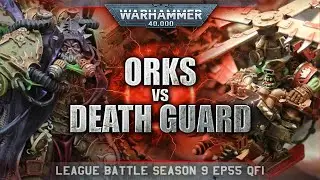 Orks vs Death Guard Warhammer 40k Battle Report 9th Edition 2000pts S9EP55QF1 WHO DARES WINS!