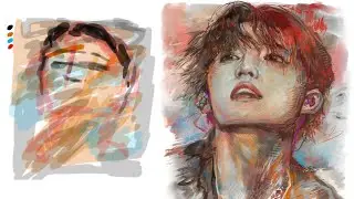 Expressive Digital Painting S.Coups Seventeen Time Lapse