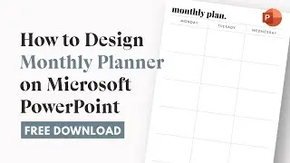How to design minimalist 2 page monthly planner on Microsoft PowerPoint | Free Download