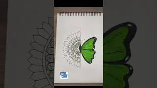 butterfly mandala art #drawing #art #butterfly #mandala #shorts #trendingshorts #ytshorts #artist