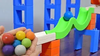 Water Marble Run ASMR ♪ Rolling Marble Run + Trix Track + HABA twisting course
