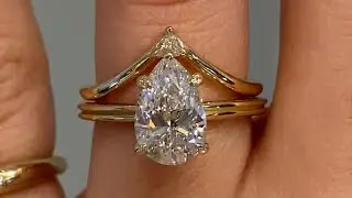 Vintage Inspired Pear Diamond Engagement Ring Set: Molly & Jaylen