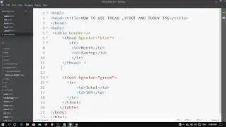 How to use thead , tbody and tfoot TAG in HTML