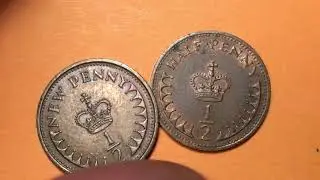 UK 1982 Half Penny - United Kingdom Last 1/2 Penny - Great Britain Half P Goes From 480 &pound;1 to 100 &pound;1