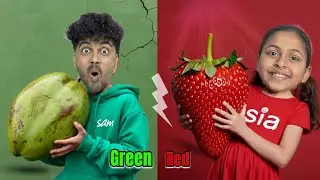 Eating only one colour food 😂 red and green 