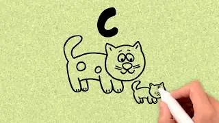 Hand-drawn alphabet. The letter C / Английский алфавит. Буква С