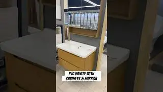 China PVC Vanity With Mirror & Cabinets For Bathroom #buildingmaterials #renovation