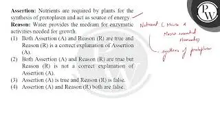 Assertion: Nutrients are required by plants for the synthesis of protoplasm and act as source of....