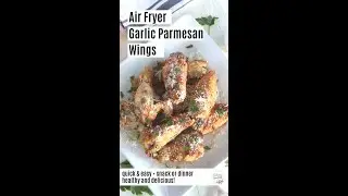 Garlic Parmesan Wings Air Fryer | easy low carb keto #shorts