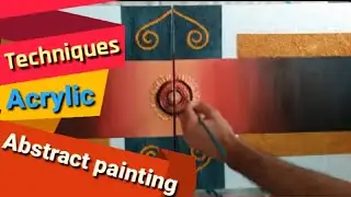 #Alwane - Easy abstract painting demonstration- acrylic painting/رسم تجريدي سهل