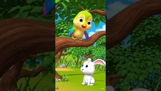 A Cute Bird and a Rabbit Funny cartoon video #cartoon #shorts #ytshorts #funny #birds #rabbit