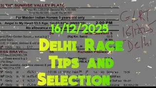 Delhi Race Tips and Selection || The Sunrise Valley Plate 