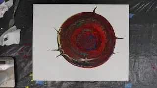 Acrylic Broken Ring Pour with Primary Colors