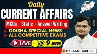 Current Affairs Live @9AM | 22th January | Odisha Special + MCQs + Answer Writing| By-Jatadhari Sir