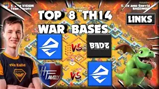 Top 8 TH14 War Bases + Link of Team Elevate vs BADZINGER & H.T. FAMILY & TEAM ELEVATE clash of clans