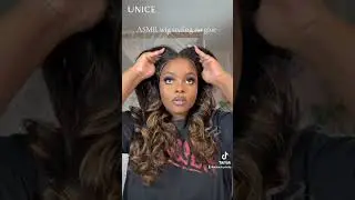 ASMR wig styling no glue! #unicehair #unice #hairstyle #wigs #hair #gluelesswig  #hairstyle