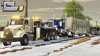 SEMI BROKE DOWN WITH PIGS LOADED (ROLEPLAY) IN A SNOW STORM | FARMING SIMULATOR 19