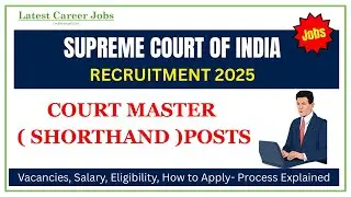 Supreme Court Recruitment 2025 | Court Master (Shorthand) Posts | Apply Now for Jobs | Vacancy