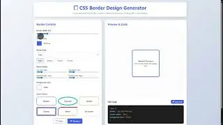 CSS Border Design Generator Using HTML, CSS and JavaScript with Source Code